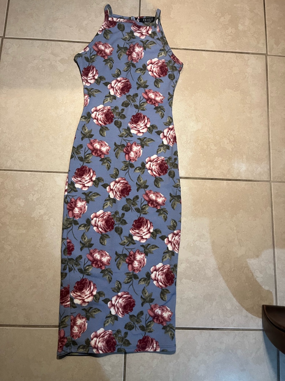 Joe & Elle Blue Floral Bodycon Maxi Dress